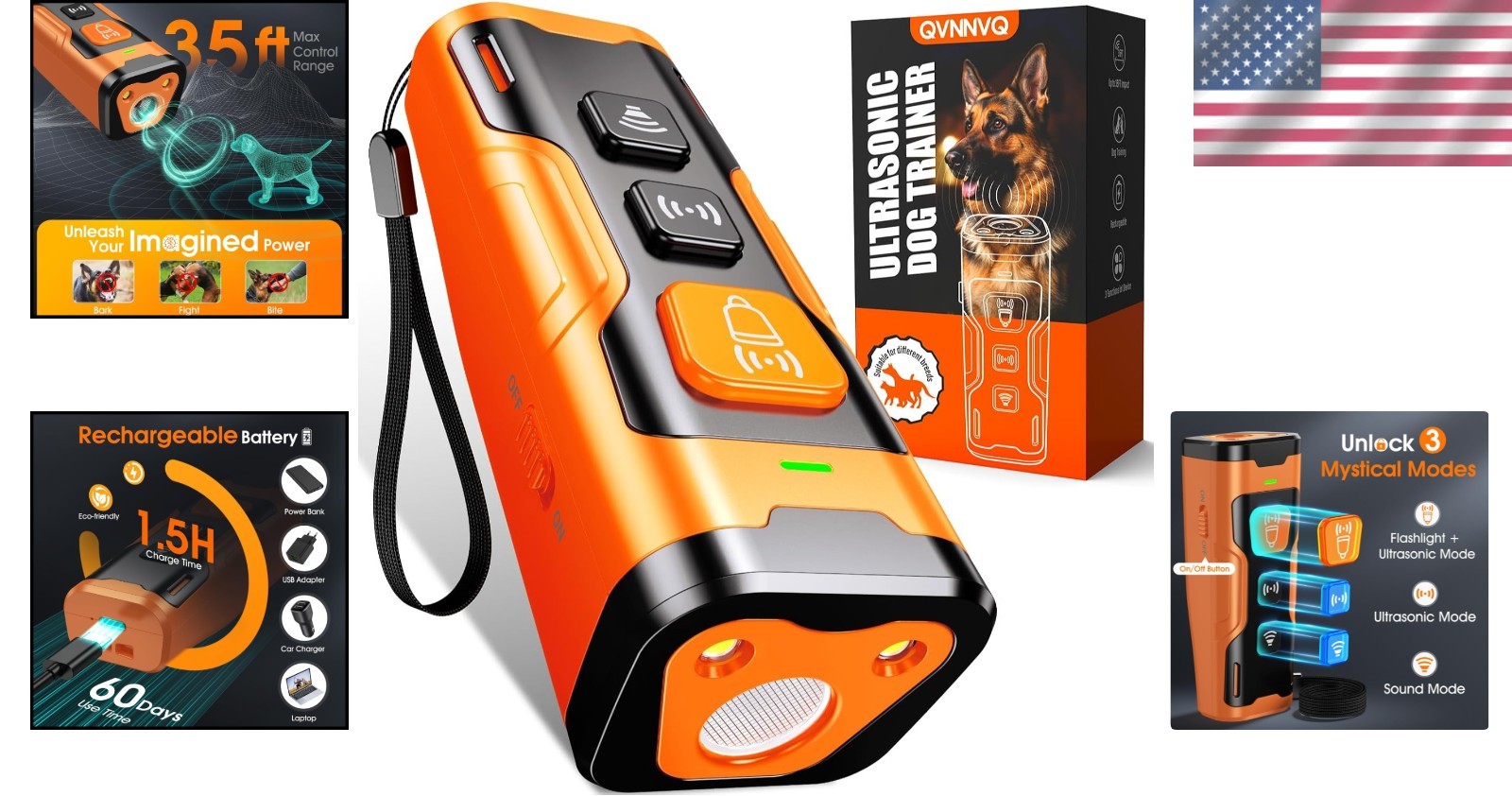 USB-C Rechargeable Dog Bark Control – 60 Days Power