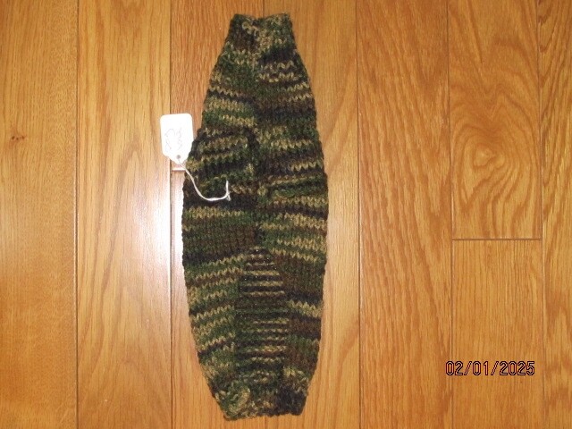 Hand Knit Unisex Camouflage Dog Sweater size XS
