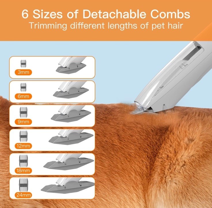 AIRROBO PG100 Pet Grooming Vacuum with 5 Grooming Tools, 12000Pa Suction Power