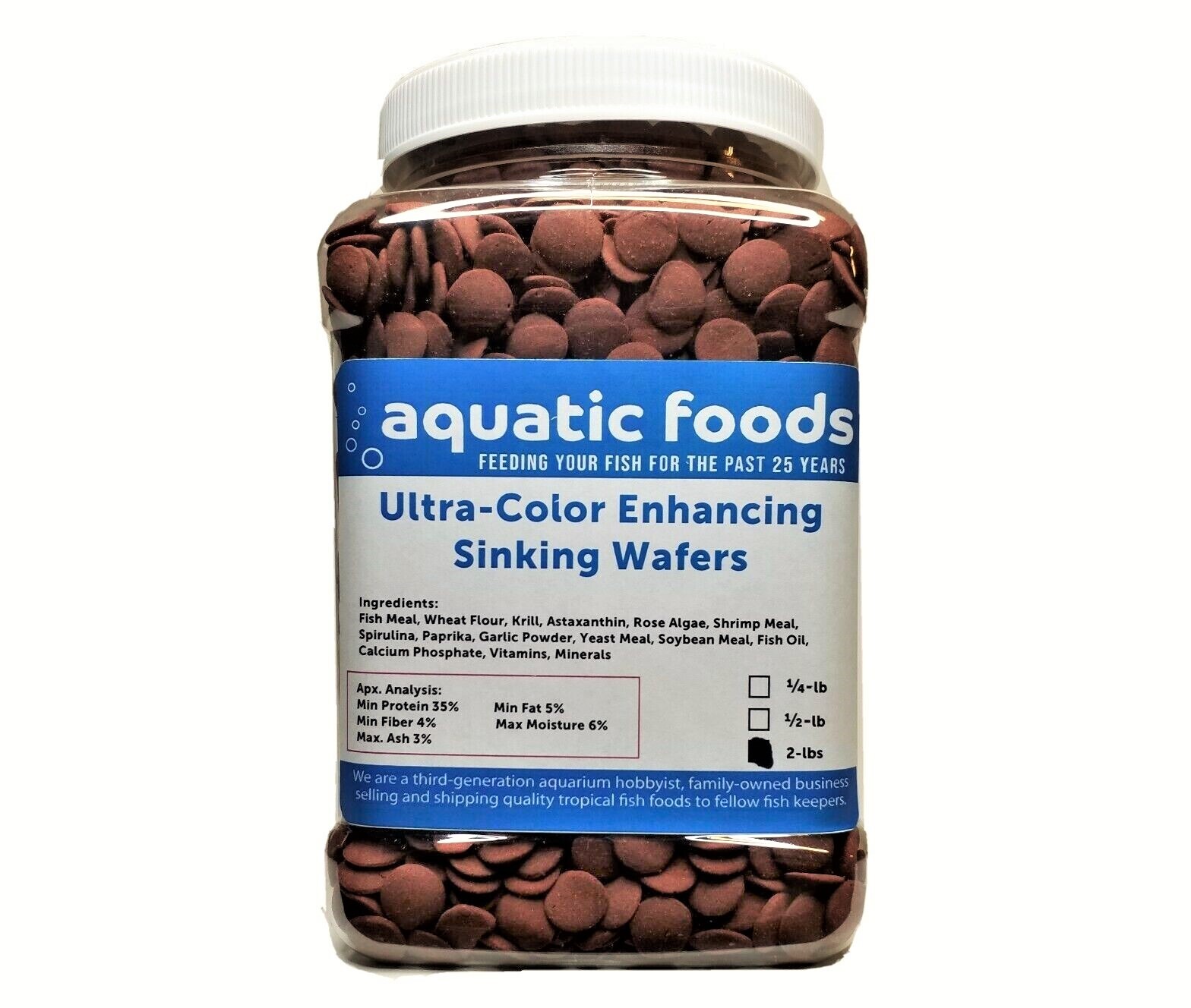 2-lbs Ultra-Color Enhancing Sinking Wafers, Plecos, Shrimp, Snails, Tropicals