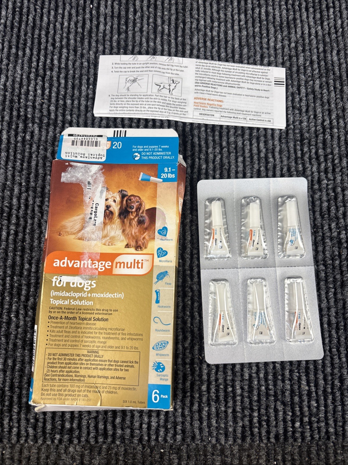 Advantage Multi Topical Solution For Dogs 9.1-20lbs 6 Months Supply EXP:SEP/2026