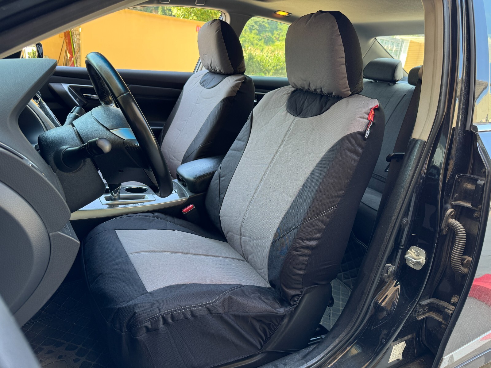 For Toyota Solara 1999-2008 Car Front Seat Covers Durable Black Gray Canvas 2PCS