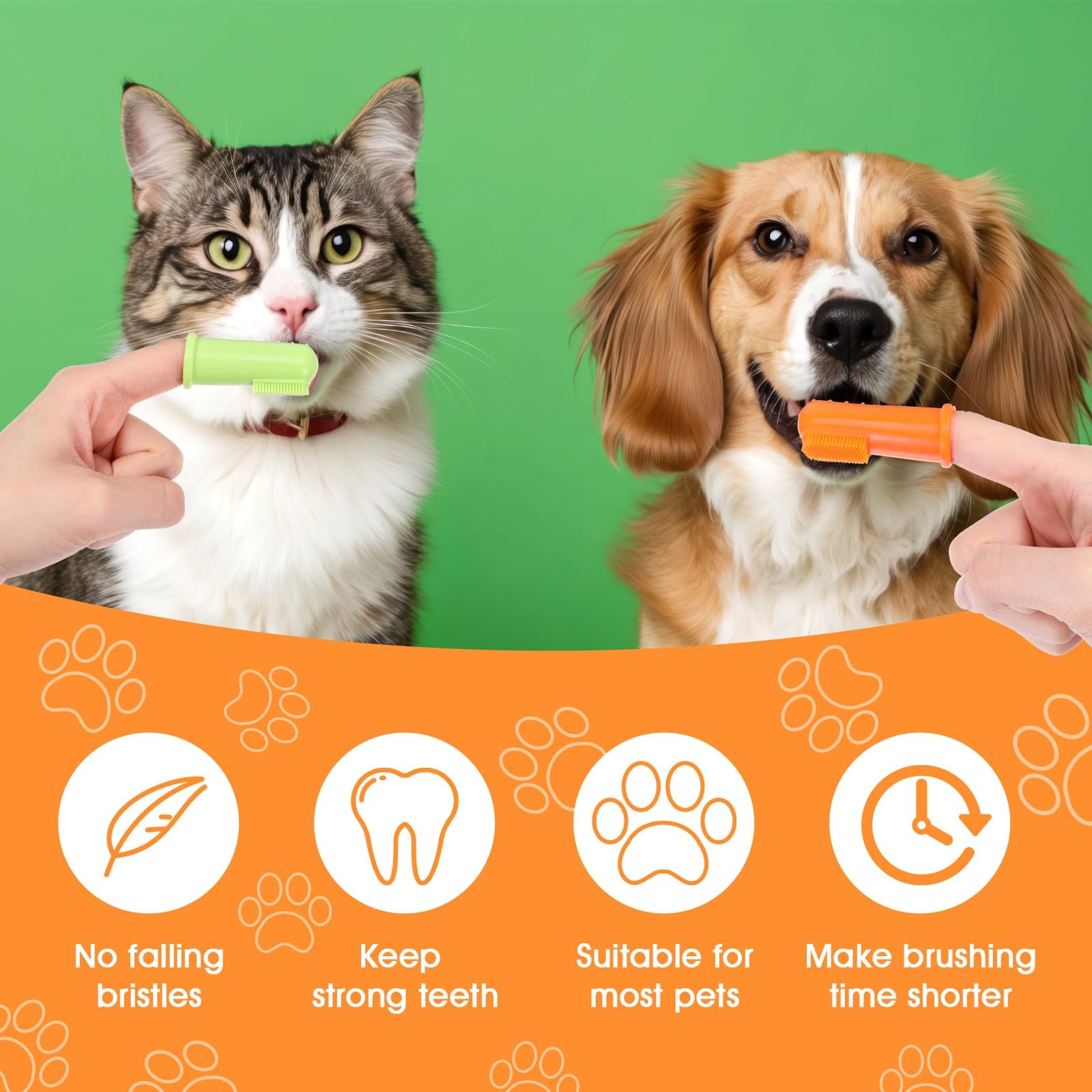mekueeex 64 Packs Dog Toothbrush Soft Finger Brushes Pet Easy As Show