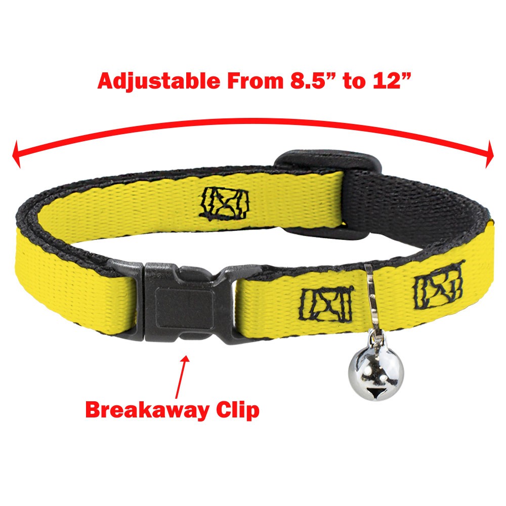 Cat Collar Breakaway with Bell Bass Fish/Water Bubbles NARROW Fits 8.5-12″