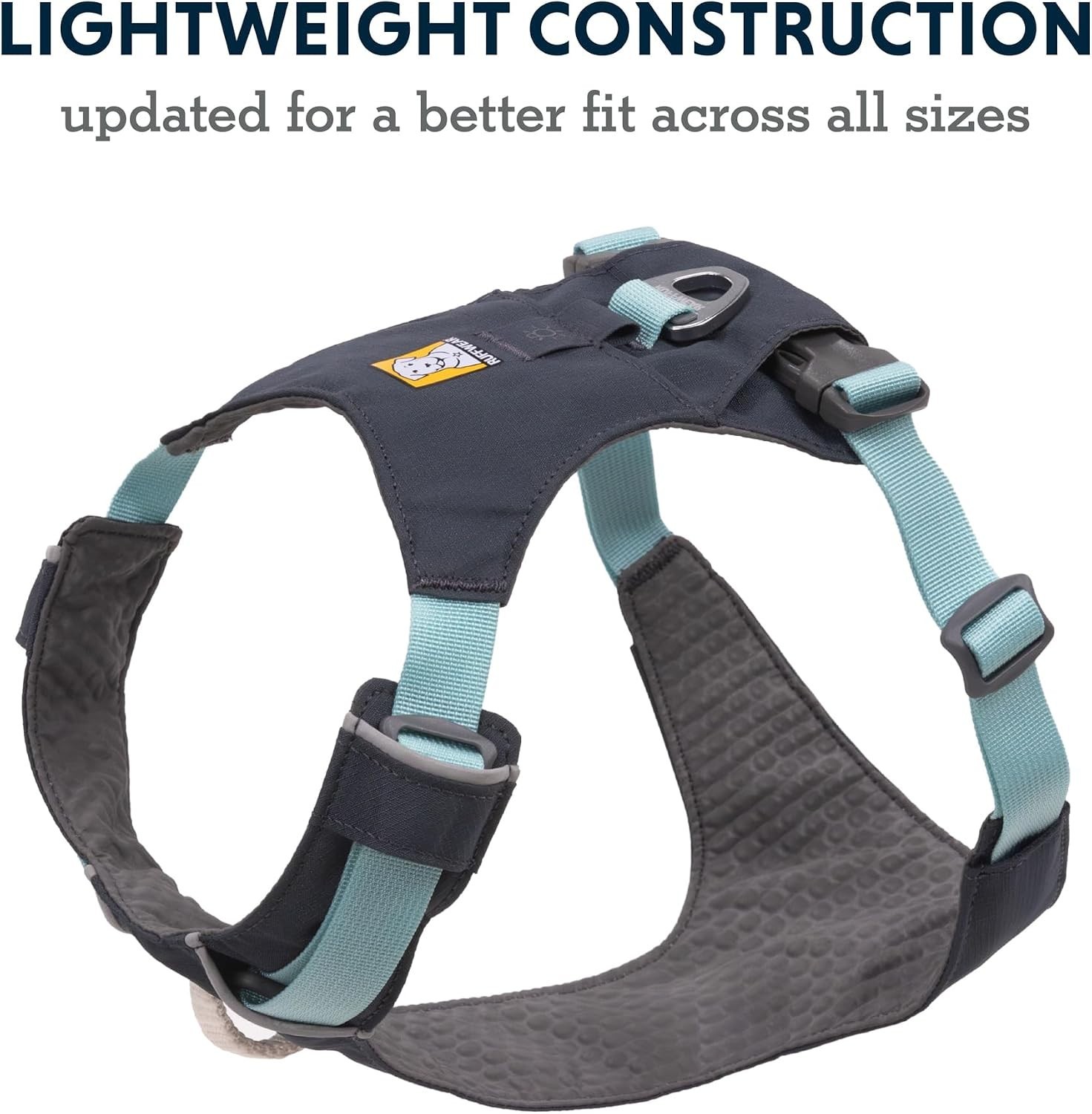 Medium Hi & Light Dog Harness Basalt Gray Polyester Escape-Proof Secure Fit