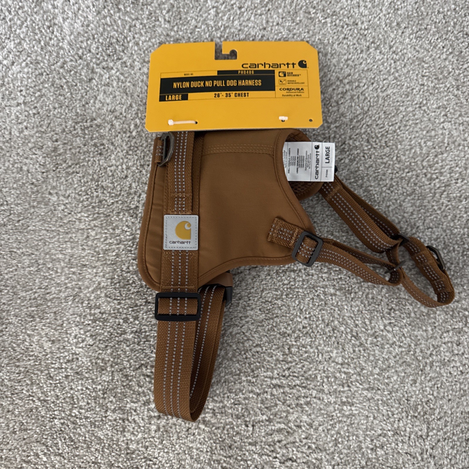 Carhartt Nylon Duck No Pull Dog Harness (L) Chest 26″-35″ Neck 18″-25″ Brown