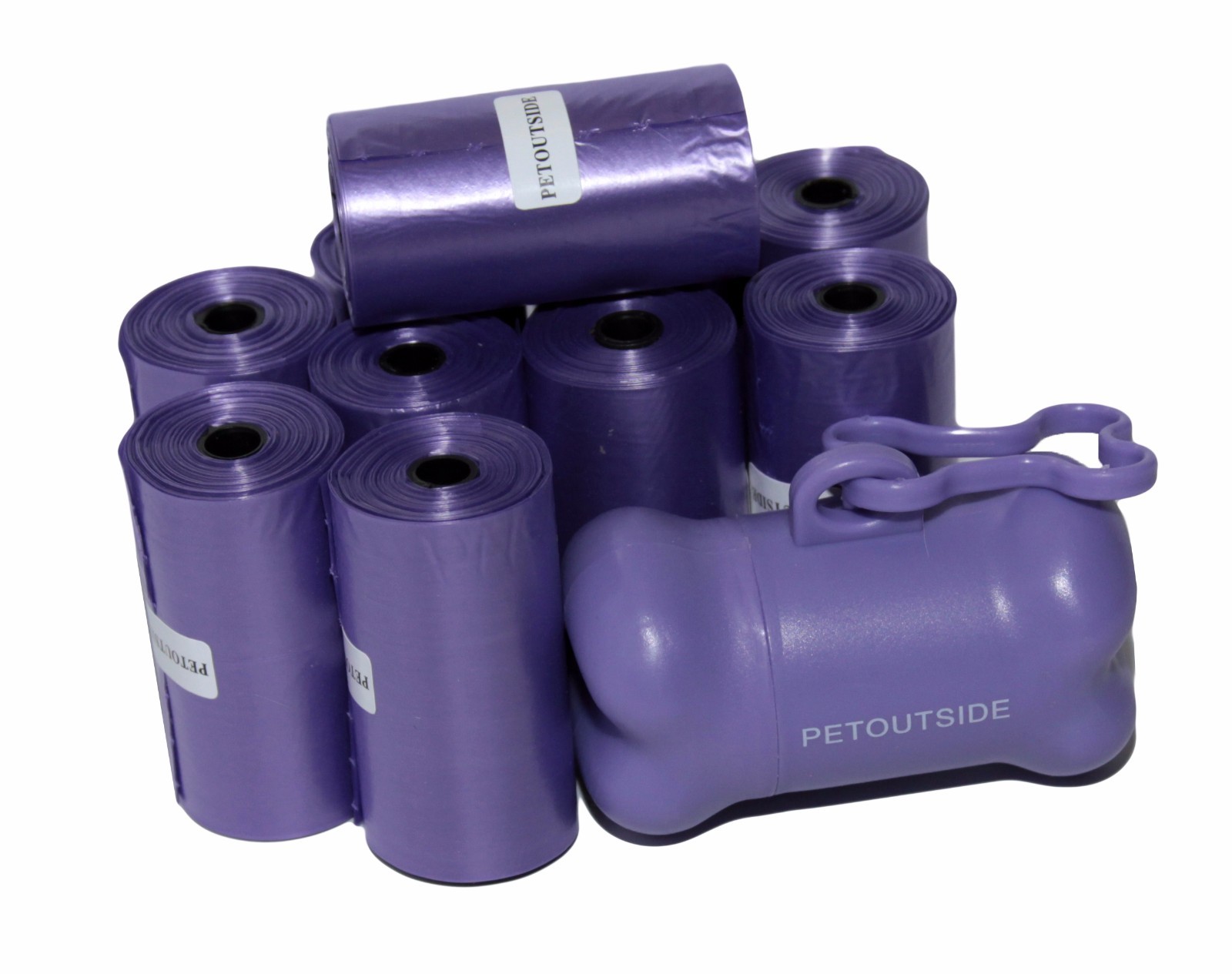 1020 Dog Pet Waste Poop Bags 51 Refill Rolls Purple FREE Dispenser Petoutside