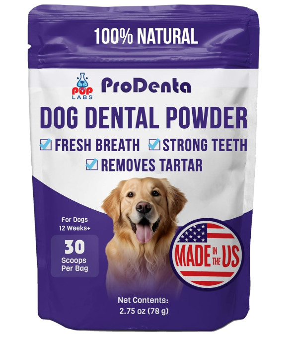 Pup Labs ProDenta Dog Dental Powder – Teeth Cleaning & Fresh Breath, 30 Servings