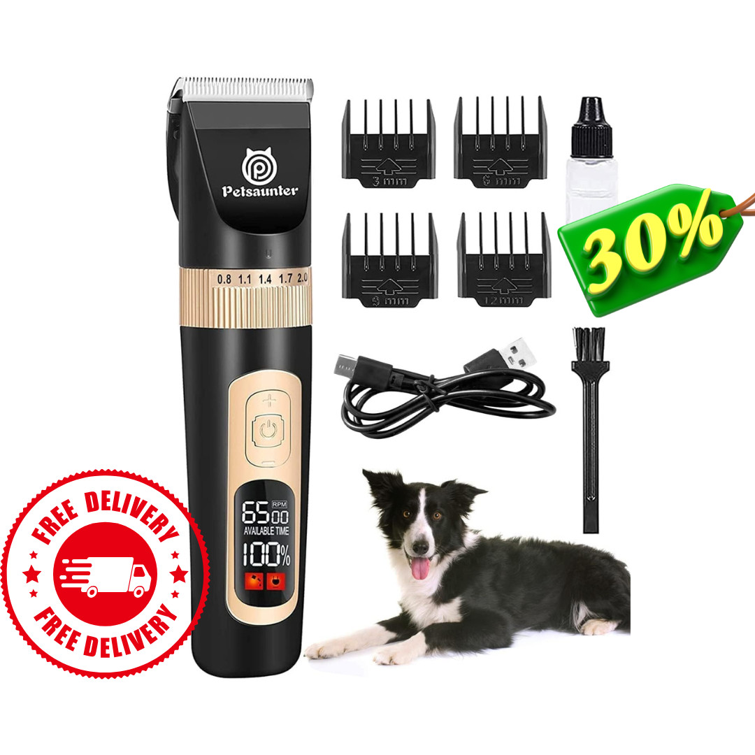 Dog Clippers for Grooming, 4-Speed & LCD, Low Noise Electric Trimmer for Groomin