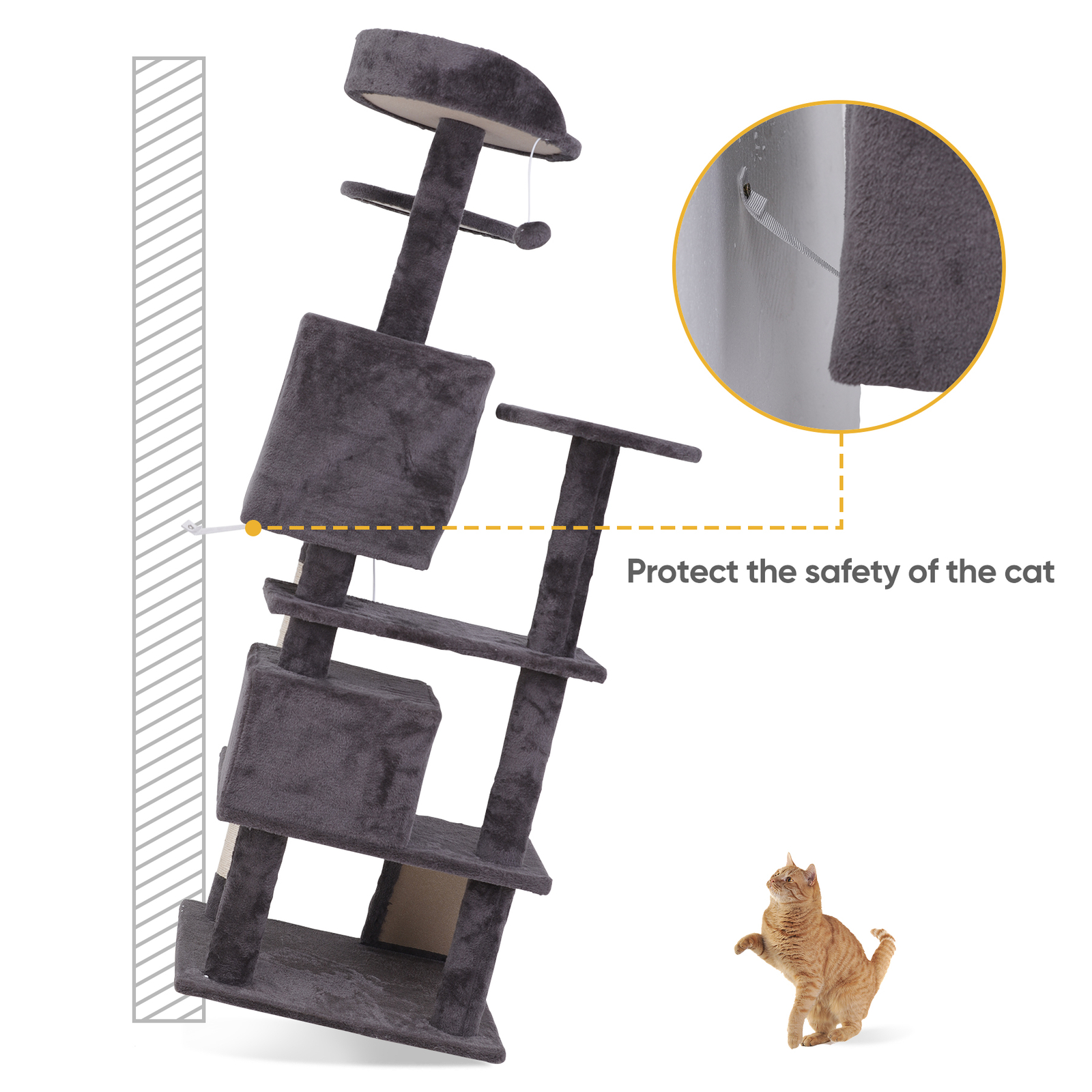 53″ Sturdy Cat Tree Tower Activity Center Large Playing House Condo Rest Cat