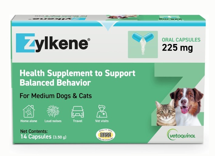 Zylkene – Behavior Health Supplement for Medium DOGS & CATS 225mg – 14 Capsules
