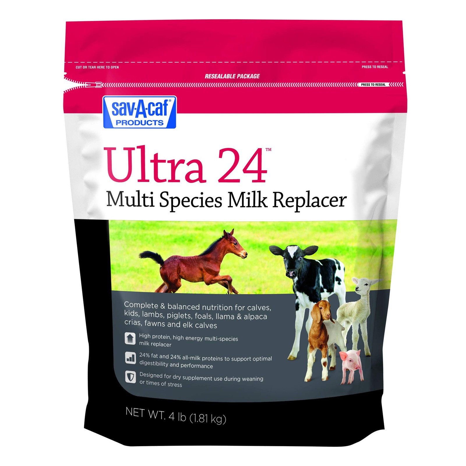 Sav A Caf Milk Products Grade A Ultra 24 Milk Replacer, 4-Pound