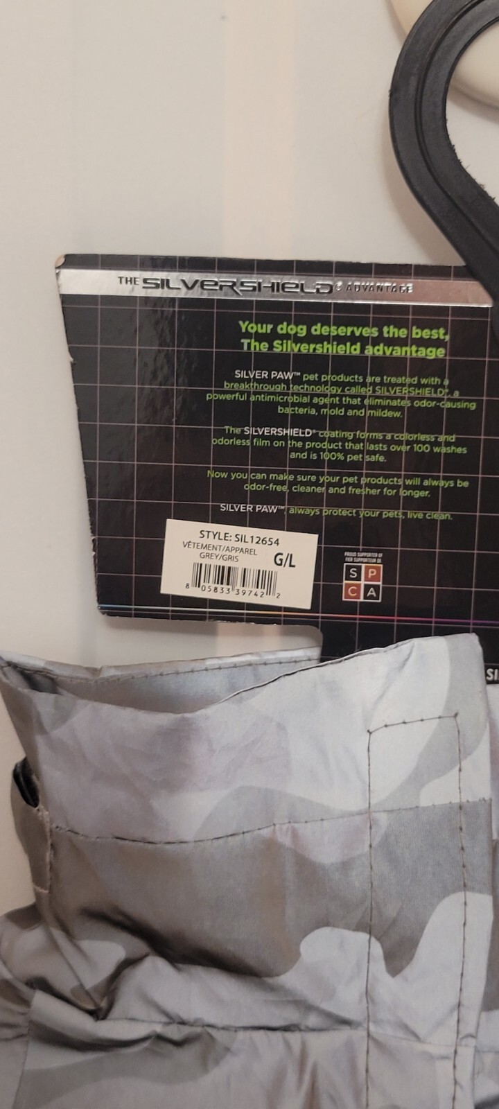 Silver Paw Silver Shield Full Body Reflective Rainsuit LARGE Gray Camo