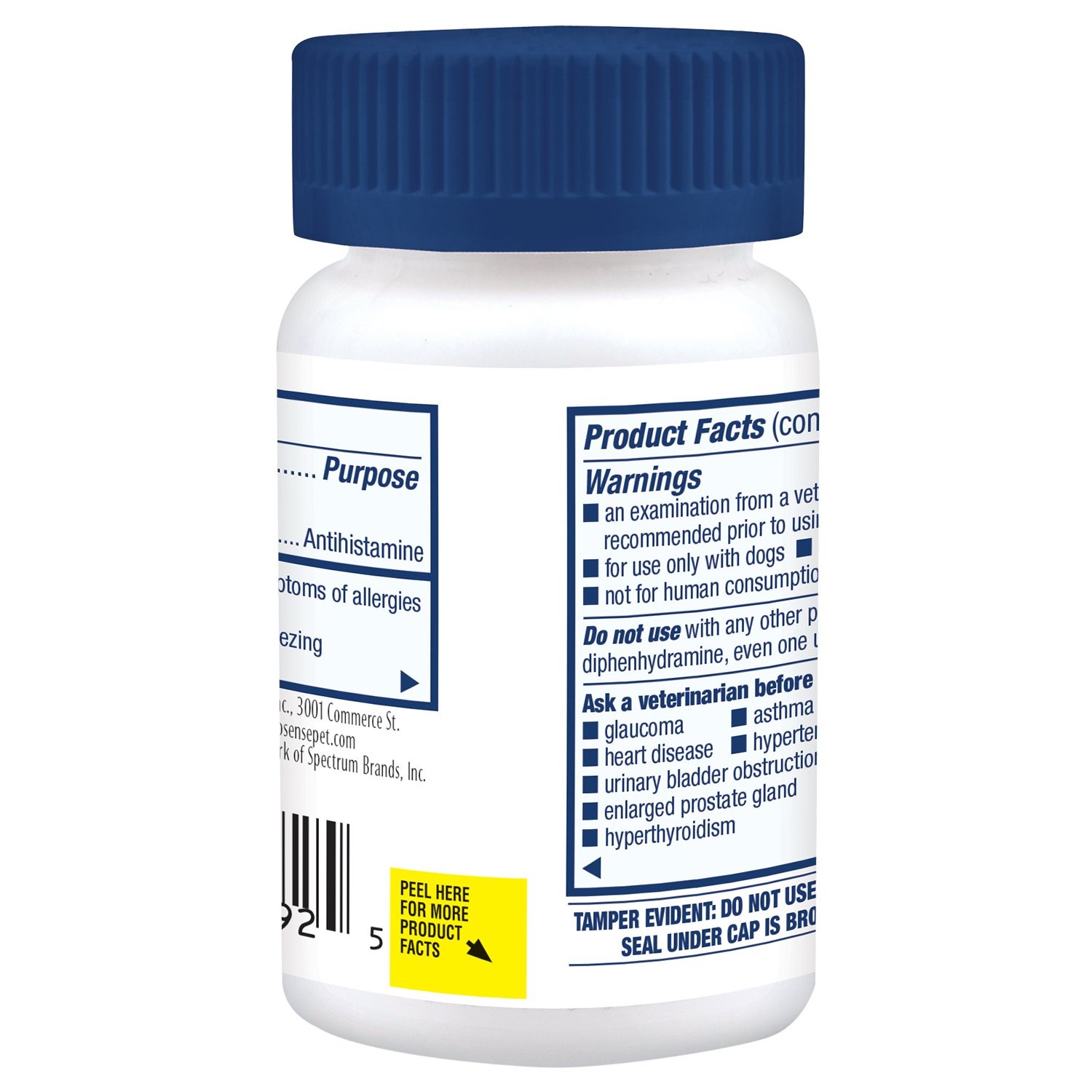 Pro-Sense Itch And Allergy Solutions, For Dogs, Antihistamine, 100 Count