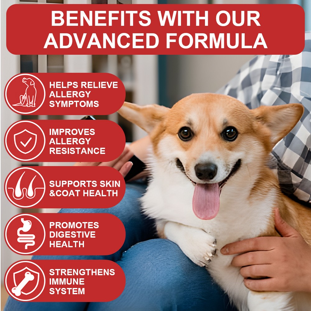 150 Dog Allergy Relief Chews Anti Itch Dog Allergy Chews with Omega 3 Fish Oil