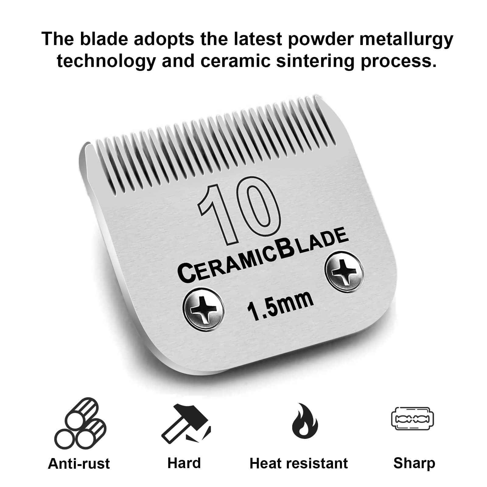 Dog Grooming Clipper Blades Compatible Andis Oster Wahl 10+30+40 Stainless Steel