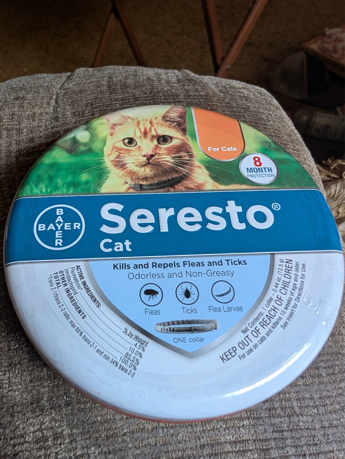 Seresto Cat Flea & Tick Collar for Cats, Genuine, Sealed 8 month protection