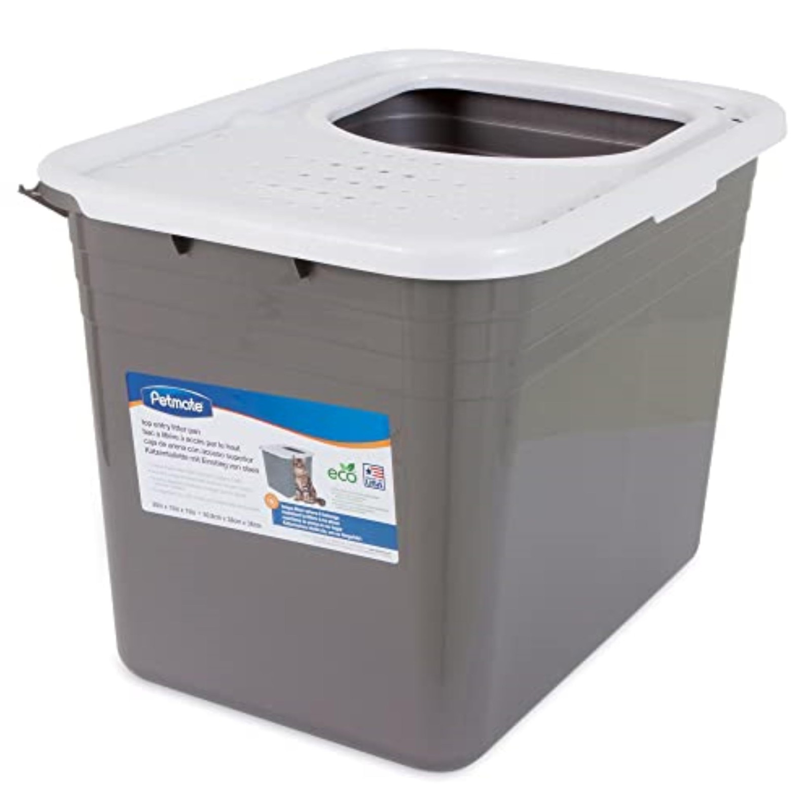 Covered Cat Litter Box Top Entry Large Enclosed Privacy Grated Lid USA Made
