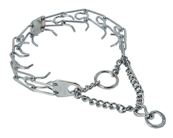 23″ Herm Sprenger Chrome Plated Steel Prong Dog Collar Quick Release,Swivel