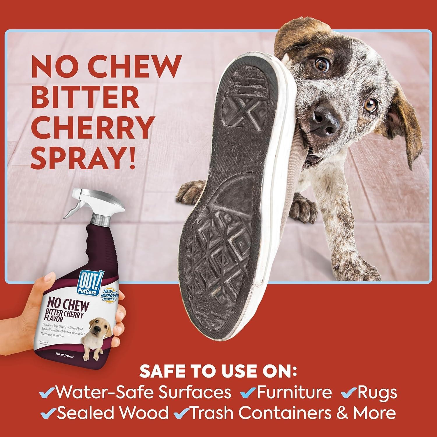 Petcare No Chew Bitter Cherry Flavor Deterrent, Puppy Training, No Chew Spray Fo