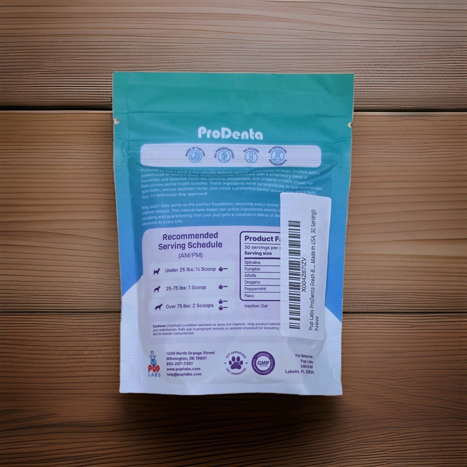 Pup Labs ProDenta Fresh Breath Dog Dental Powder 2.36 oz Puppy Exp 01-2028