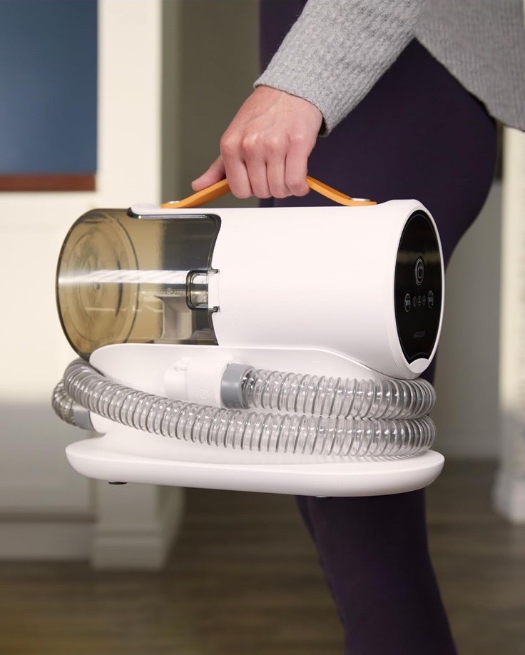 AIRROBO PG100 Pet Grooming Vacuum with 5 Grooming Tools, 12000Pa Suction Power
