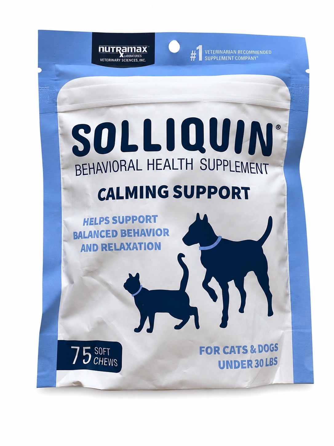 SOLLIQUIN Calming Behavioral for Small to Medium Dogs & Cats 75 ct EX 01/2028