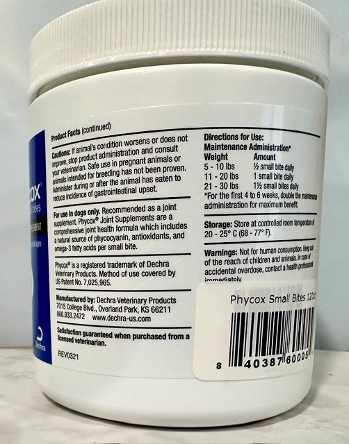 PhyCox Max Small Bites Canine Joint Support, 120ct
