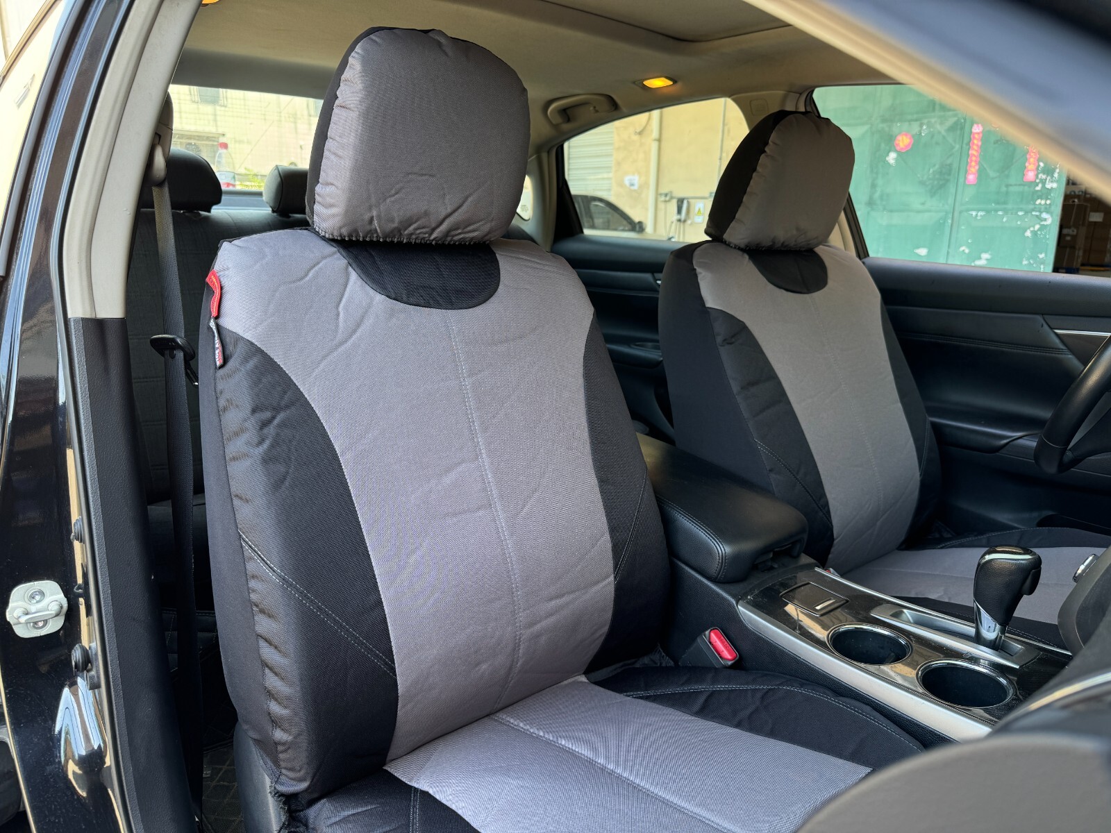 For Toyota Solara 1999-2008 Car Front Seat Covers Durable Black Gray Canvas 2PCS