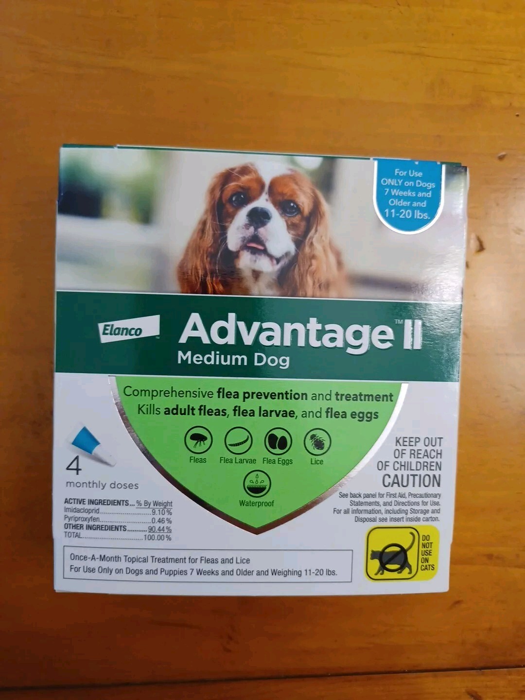 Advantage II for Medium Dog 11-20 Lbs – 4 Pack – Free shipping