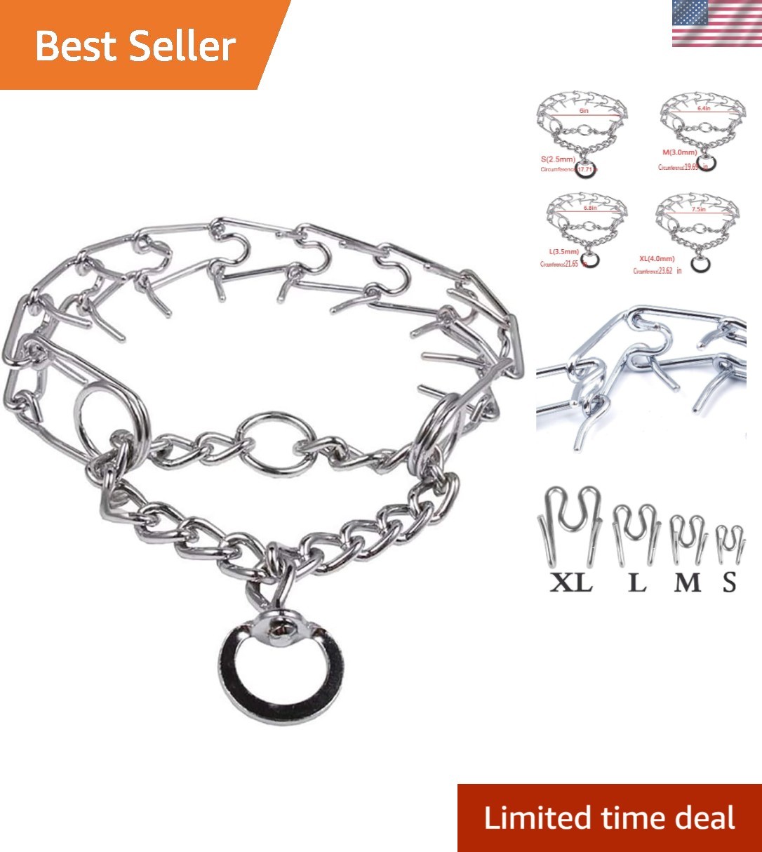 Stainless Steel Dog Pinch Collar – Immediate Training Results for All Breeds