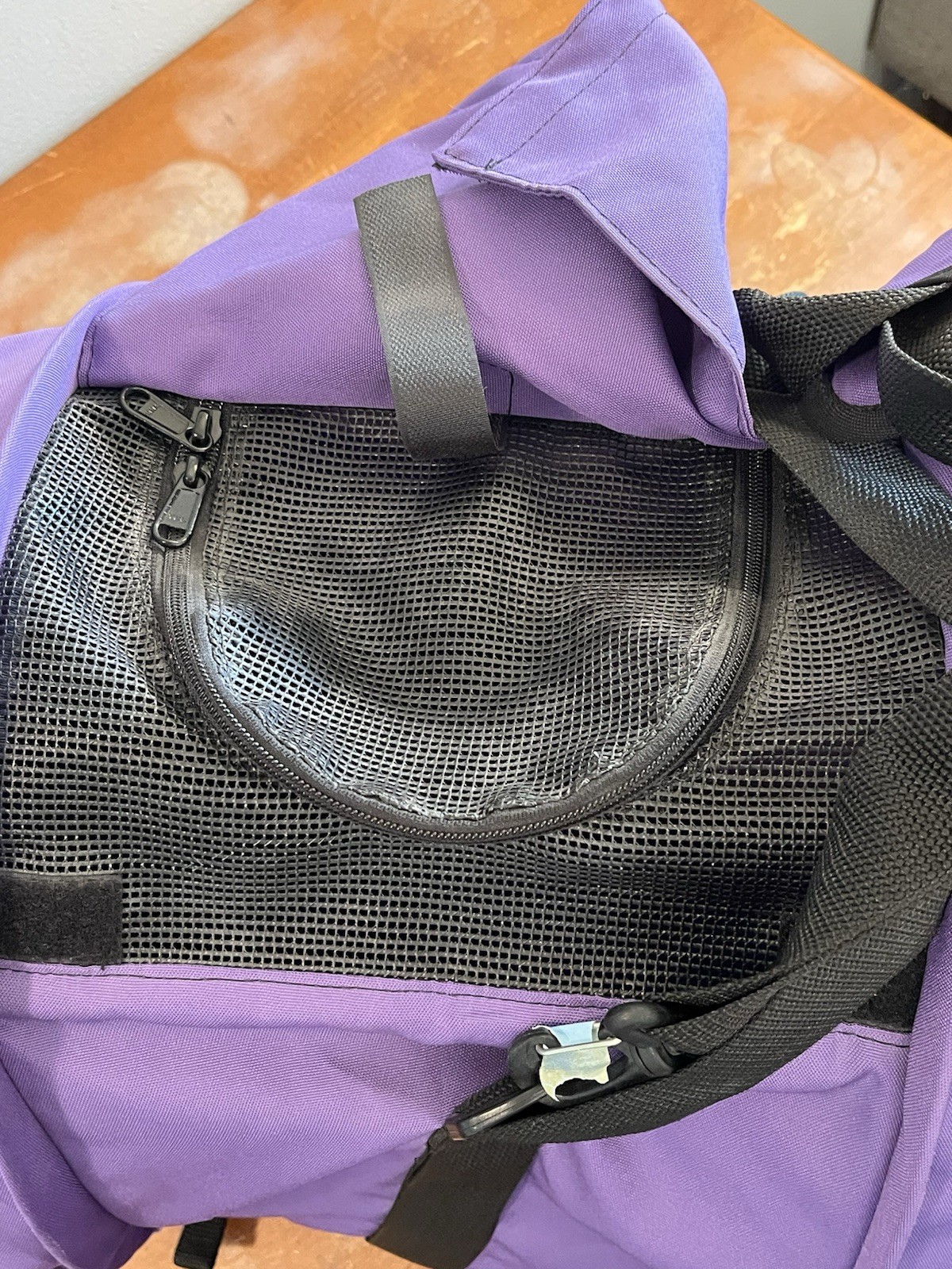 Sturdi Products Airline Pet Carrier Soft-Side Fabric Collapsible Purple Mesh Pad