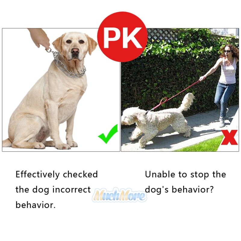 Dog Training Choke Chain Collar Adjustable Metal Steel Prong Pinch 4.0m S/M/L/XL