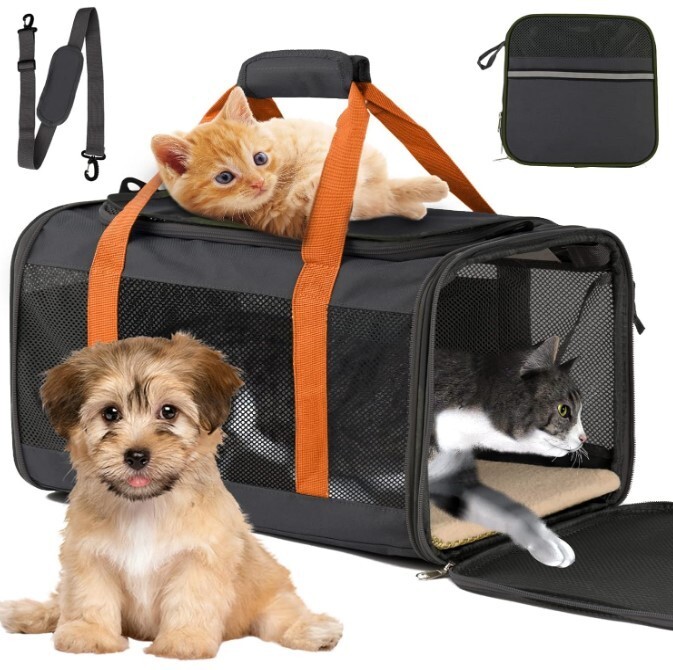 SEVVIS Cat Carriers for Large Cats 18 lbs Soft Sided Pet Carrier Bag MISSING MAT