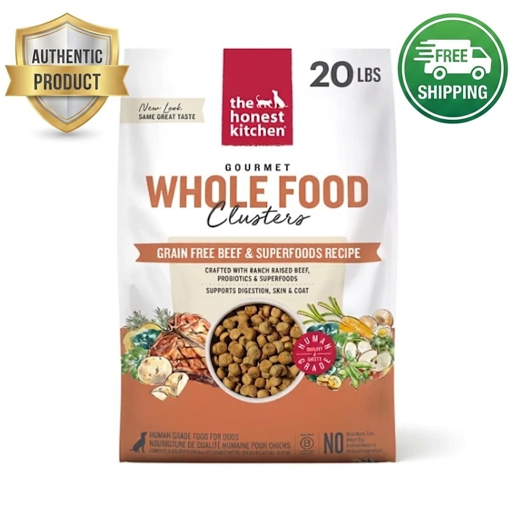Grain Free Beef Whole Food Clusters Dry Dog Food 20 lb Bag – The Honest Kitchen