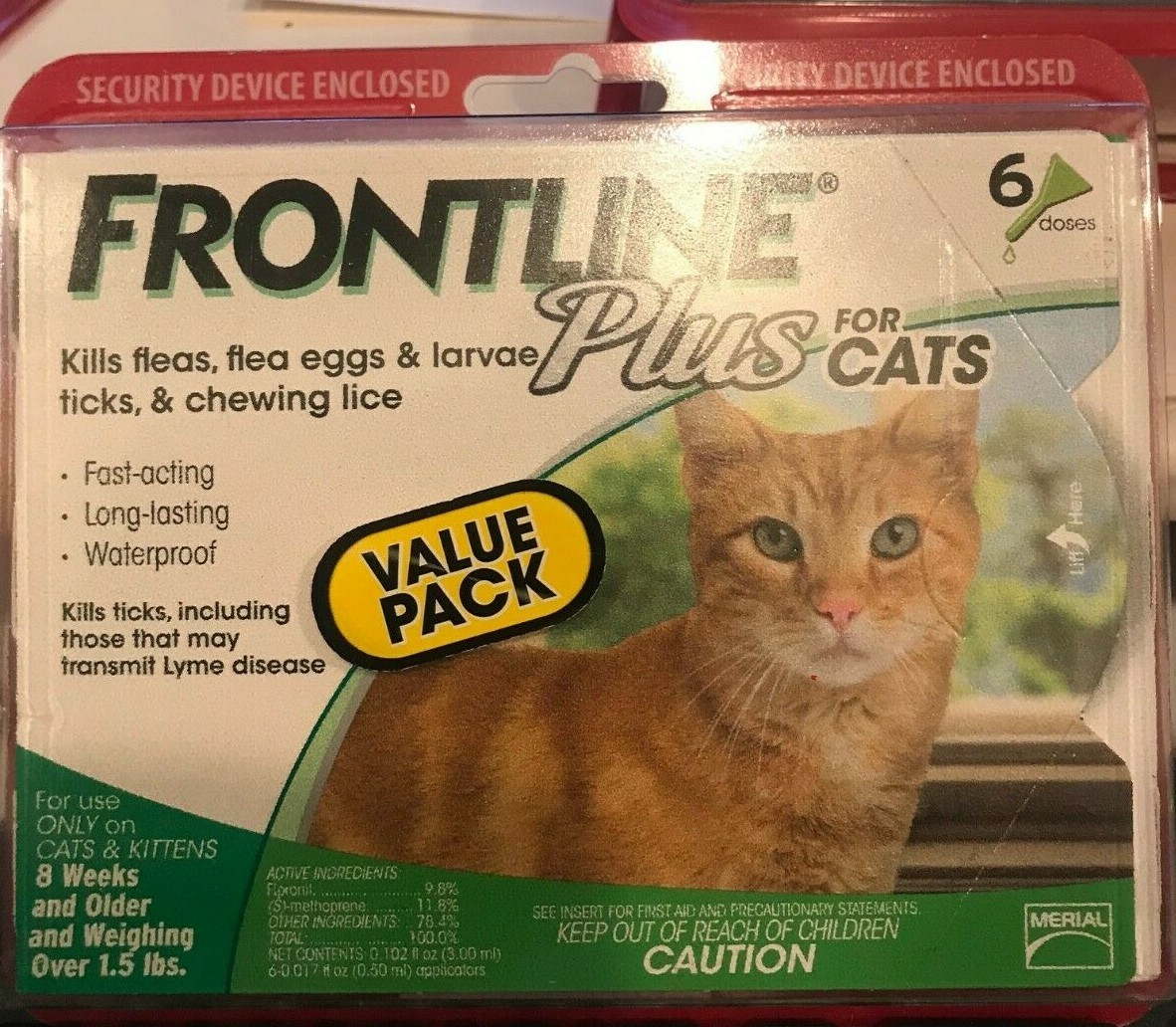 Frontline Plus for CATS 8 WEEKS 6 Doses GENUINE FACTORY SEALED FREE SHIP