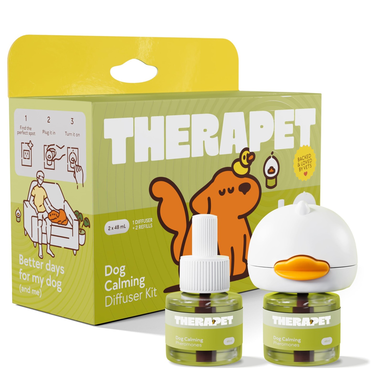 TherapetMD Dog Calming Diffuser – for Stress, Destructive Behavior, 1 Pack