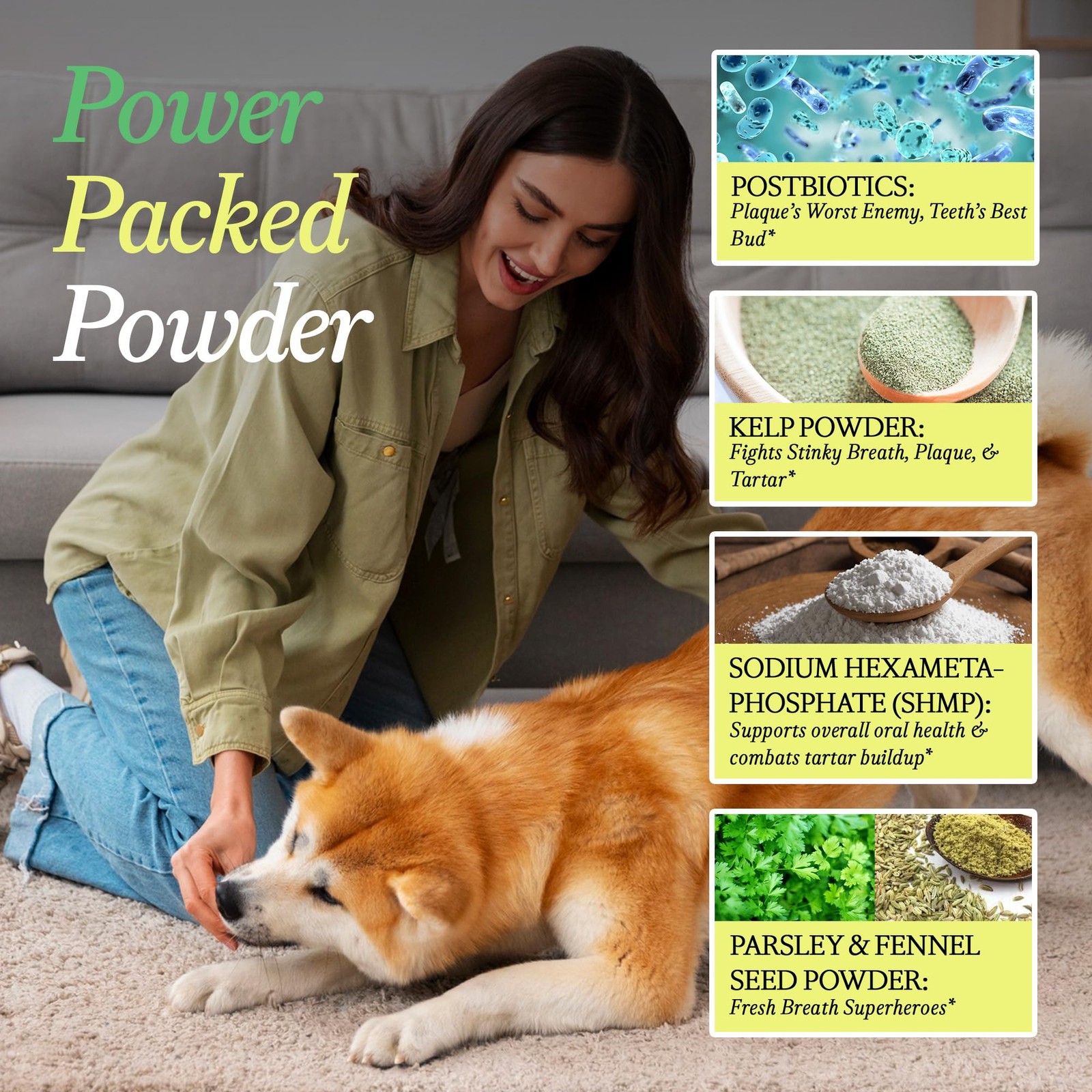 OTHER HALF Doggie Dental Supplement Powder – Dog Breath Freshener Teeth Clea…