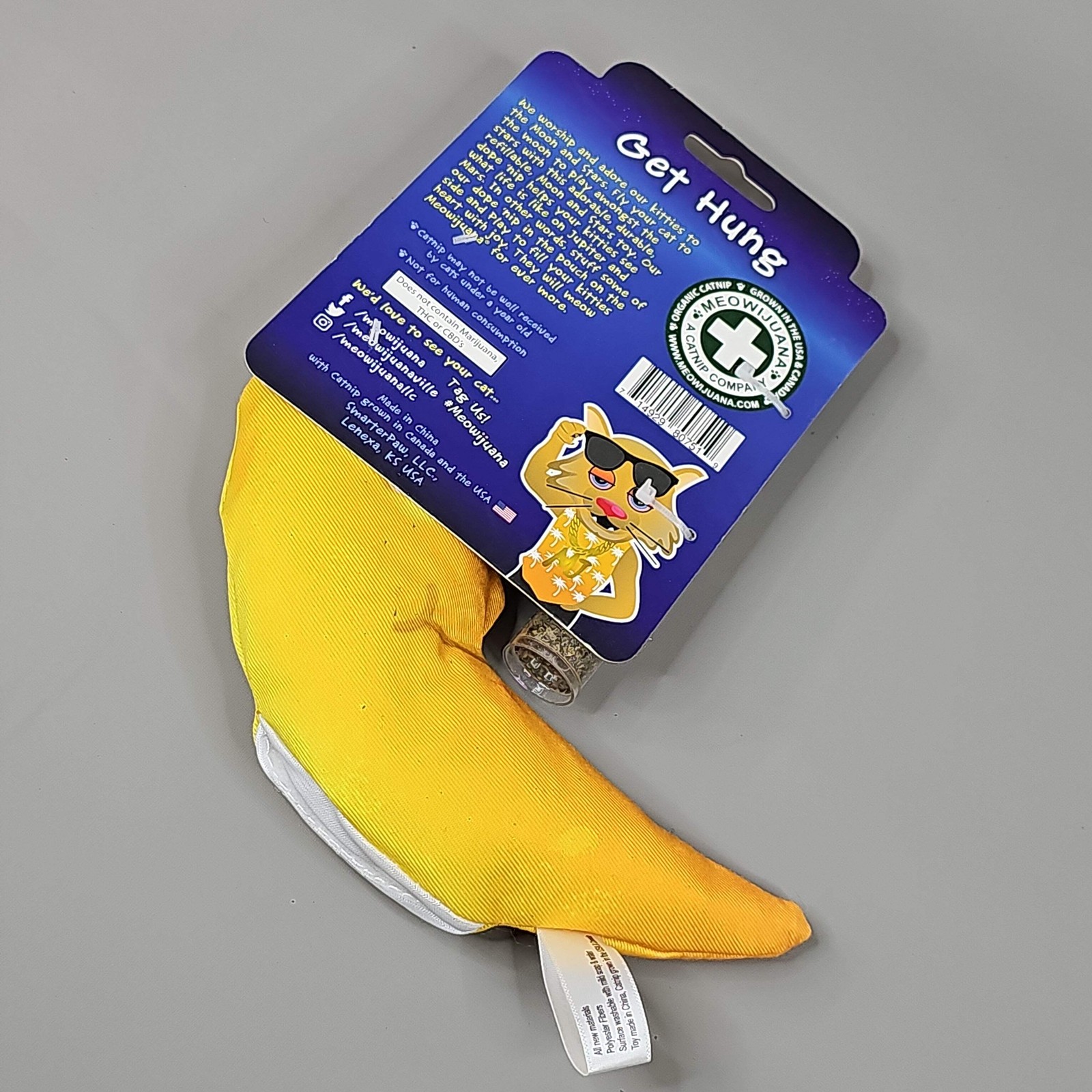 SMARTER PAW Meowijuana Organic Catnip Toy Get Hung Moon & Starts Cat Toy (New)