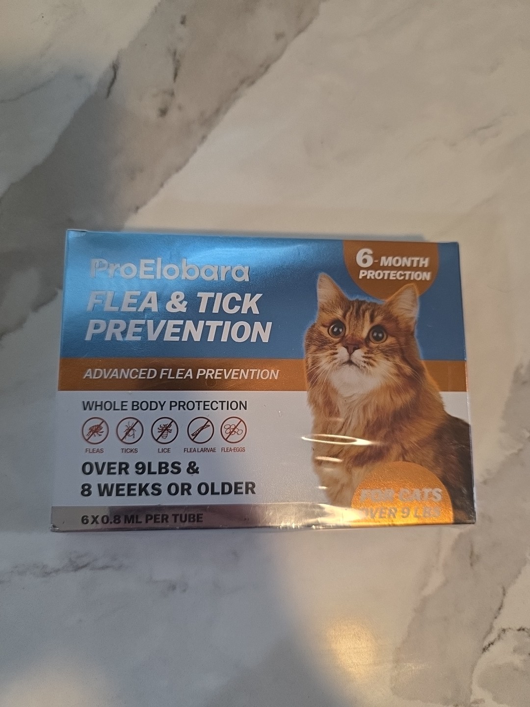 ProElobara Cat Flea Tick Prevention 6 Dose Supply Factory Sealed NEW Exp: 7/2028
