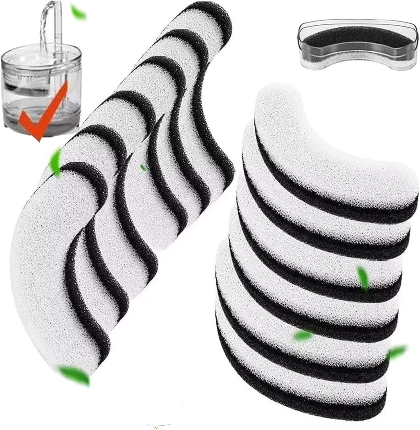 Cat Water Fountain Filters, 12 Pack Pet Replacement Foam White