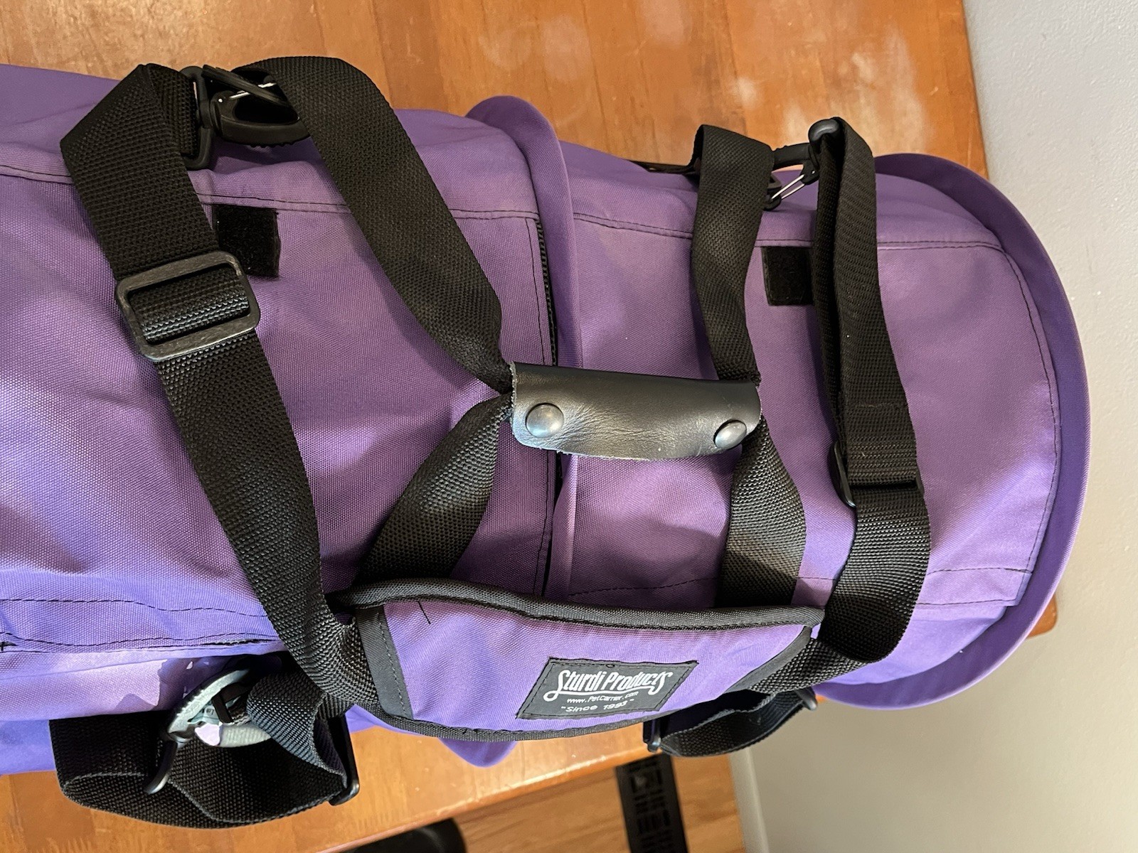 Sturdi Products Airline Pet Carrier Soft-Side Fabric Collapsible Purple Mesh Pad