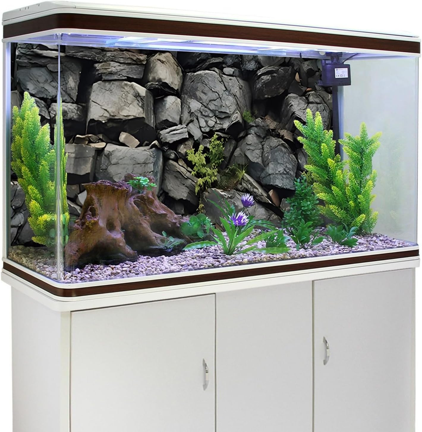 48X24 Inches Stone Aquarium Background Grey Rock Fish Tank Background Rocky T…