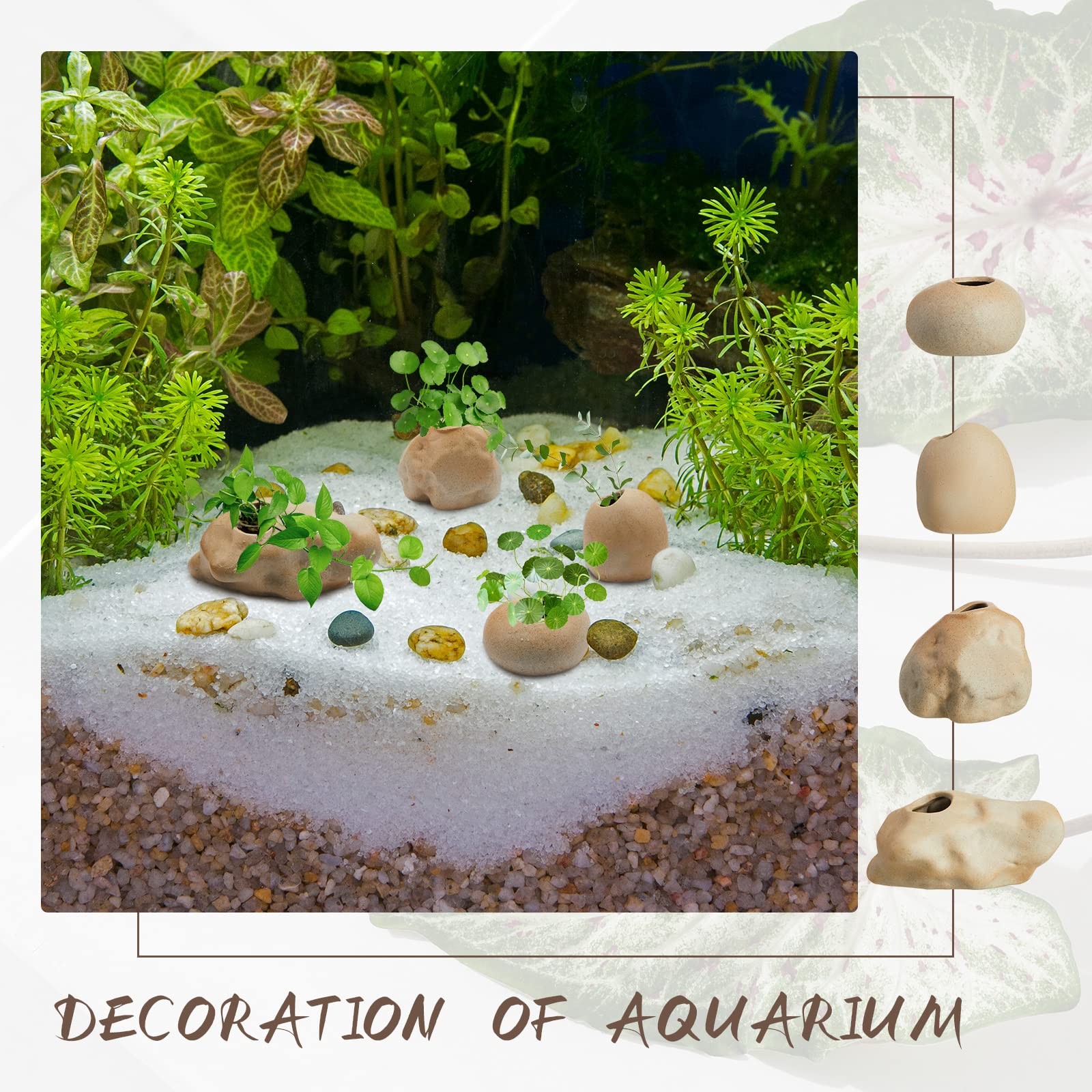 Norme 8 Pcs Aquarium Plant Pots Ceramic As Pictures Show