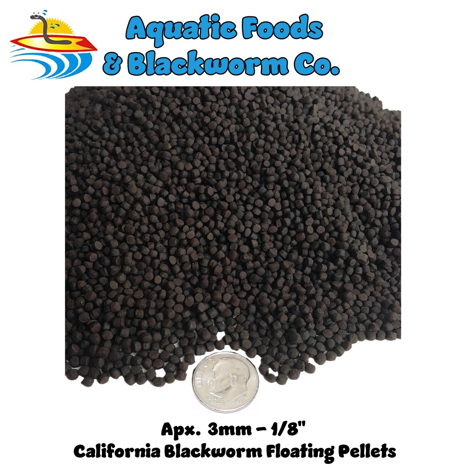 California Blackworm Floating Pellets Discus, Cichlids, Tropicals Apx 3mm-1/8″