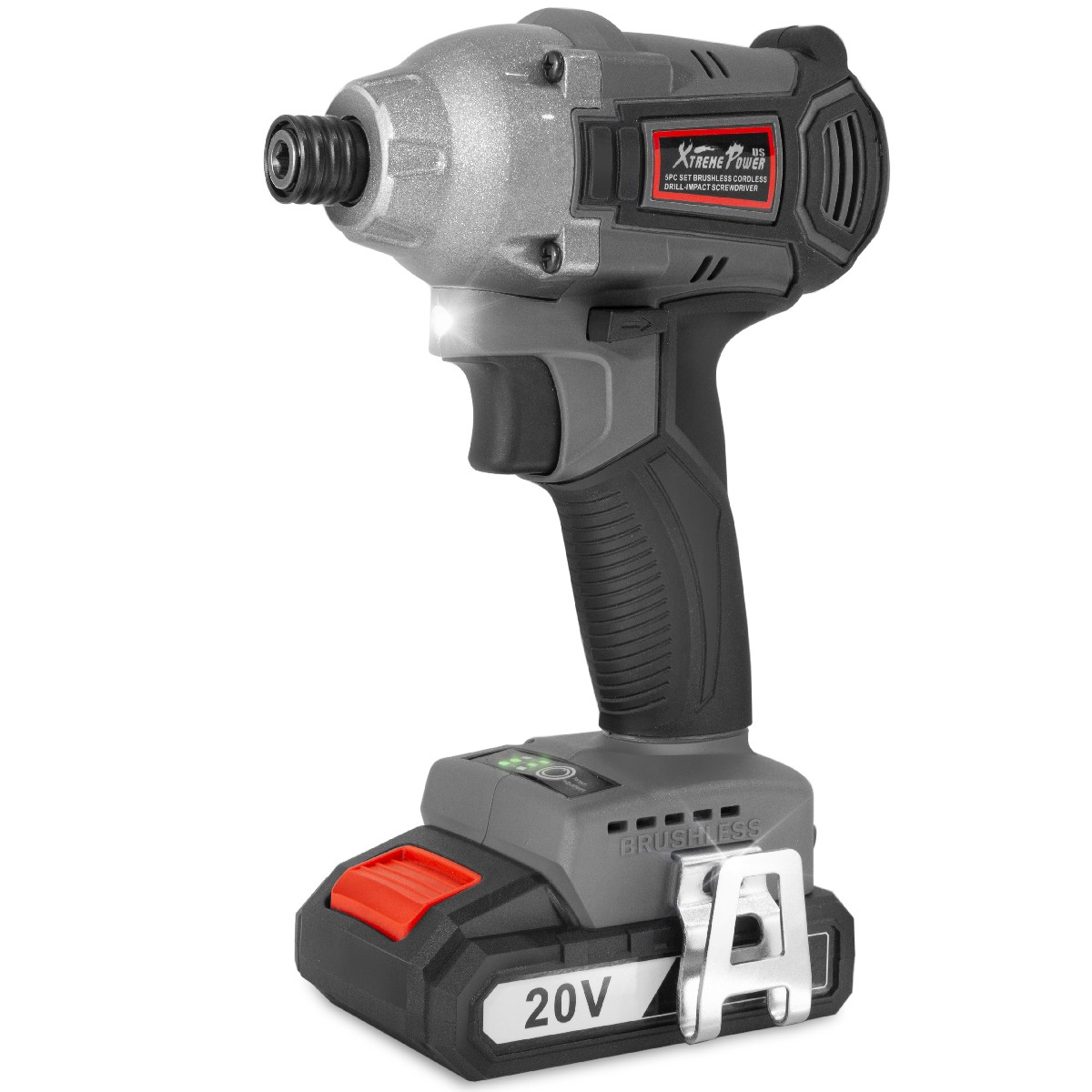 XtremepowerUS 20V MAX Cordless Impact Driver 1/4″ Quick Release Chuck with Bag