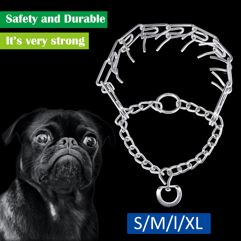 Dog Training Choke Chain Collar Adjustable Metal Steel Prong Pinch 4.0m S/M/L/XL