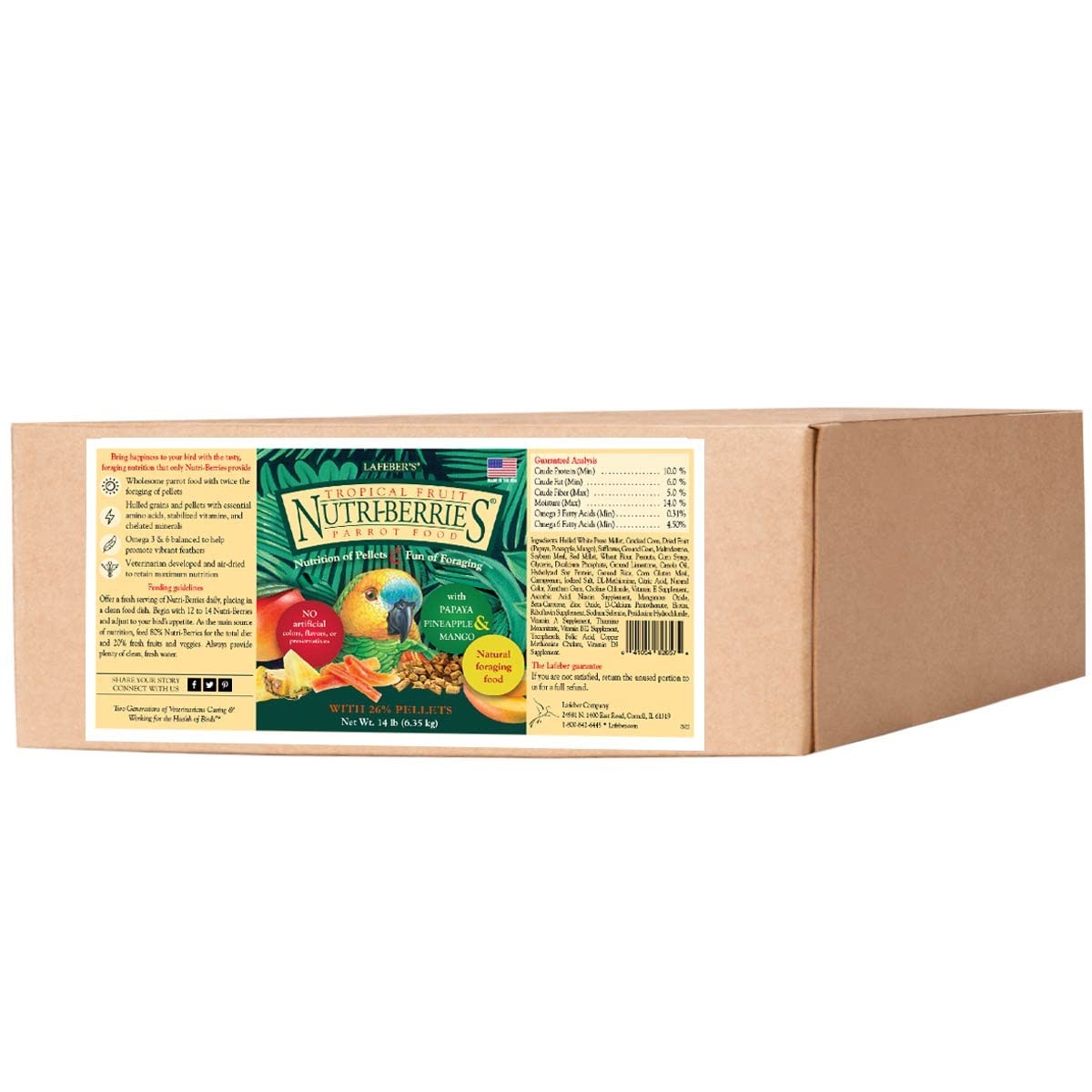 Tropical Fruit Nutri-Berries Pet Bird Food, Made with Non-GMO and Human-Grade…