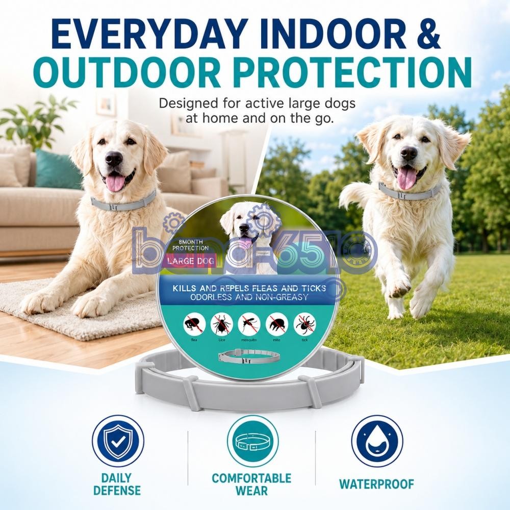 Dog collar Flea and Tick 8 Months Protections Adjustable Pet Collar for Dogs New