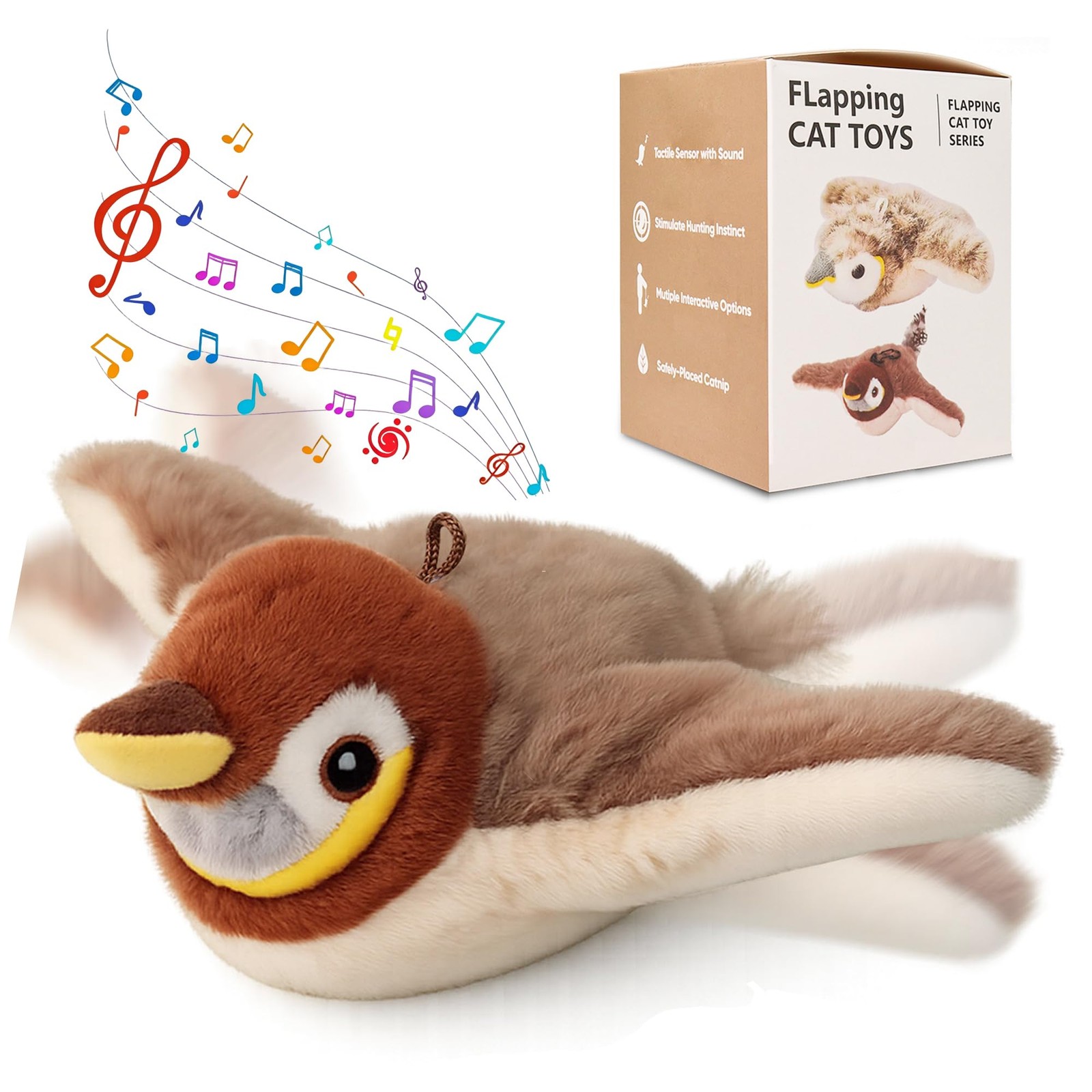 blueypet Upgraded Interactive Small (3.15 x 2.56 x 2.16 inches), Brown Large